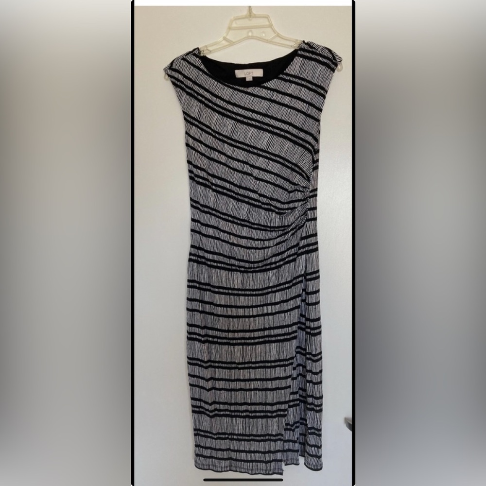 Loft Black and White Striped Women's Dress